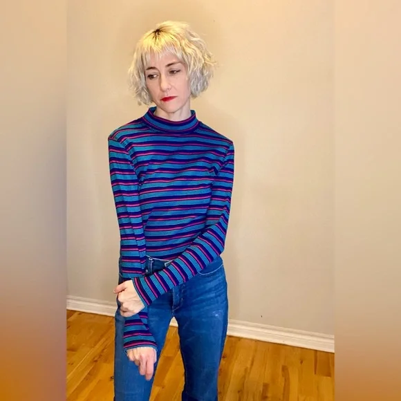 Northern Reflections Striped Turtleneck - Picture 6 of 10